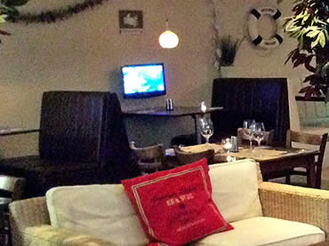 Seating area at Sugareef bar St Brelades Jersey